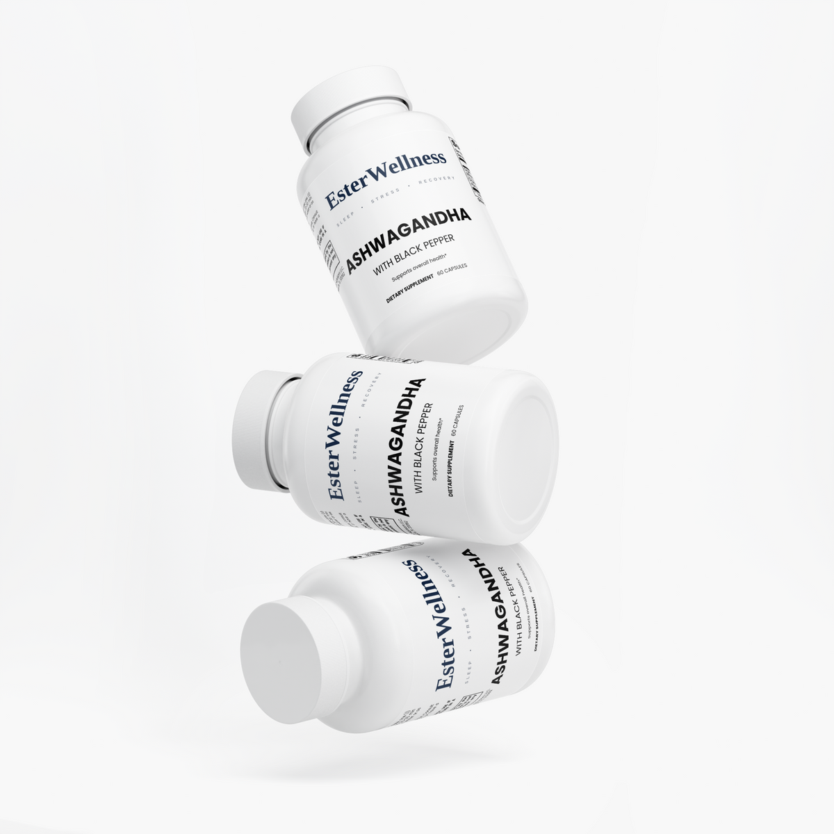 Calm Ashwagandha Complex bottle on plain background