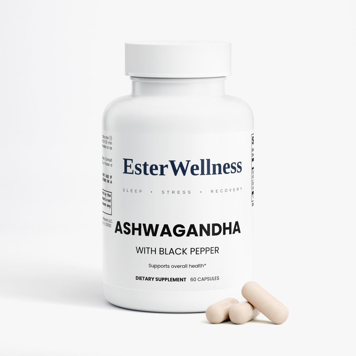Calm Ashwagandha Complex label, supplement facts panel
